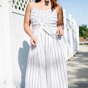 Norma Kamali Striped White jumpsuit